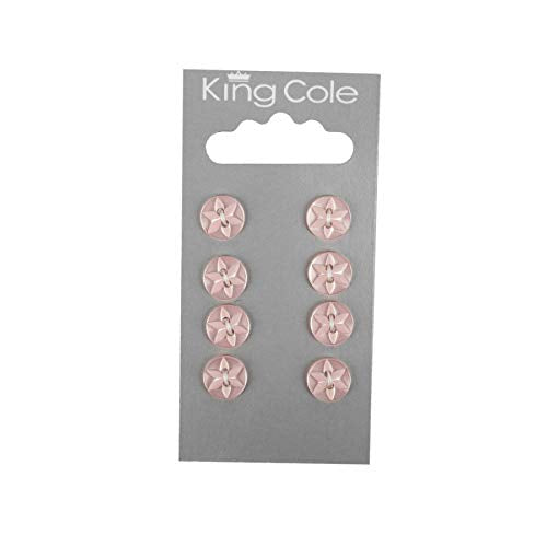 King Cole Baby Pink Round Flower Small Buttons 036