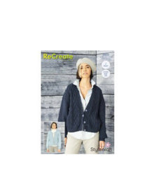 9856 Stylecraft Ladies Round and V Neck Cardigans in ReCreate