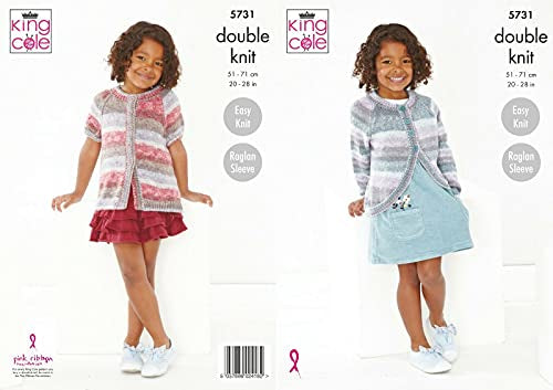 5731 King Cole Children’s Cardigan Double Knitting Pattern