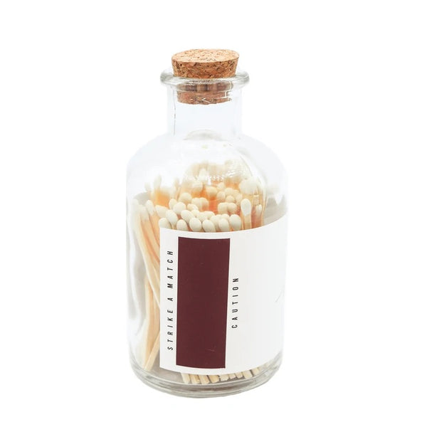 White Safety Matches Medium Apothecary Glass Jar by Sweet Water Decor