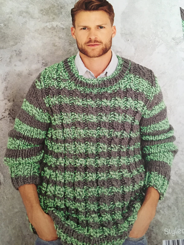 9059 Stylecraft Swiftknit Men’s Sweater Super Chunky Knitting Pattern