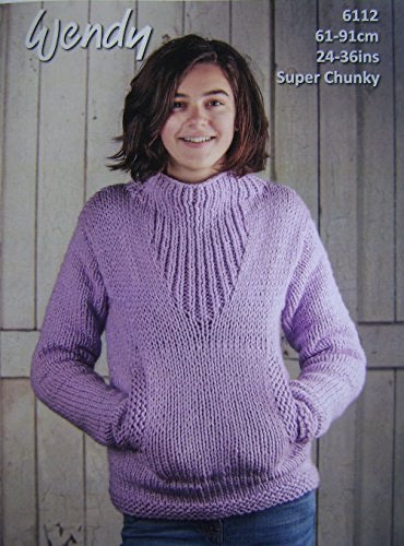 6112 Wendy Ladies Super Chunky Sweater Knitting Pattern