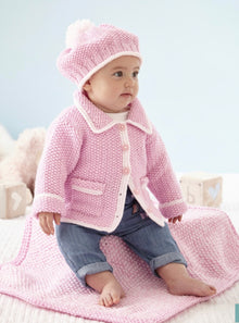 5964 King Cole Jackets, Hat, Leggings and Blanket in Cherished DK Knitting Pattern (leaflet)