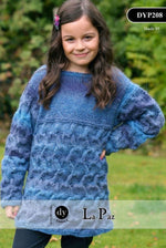 DYP208 - DY CHOICE LA PAZ ARAN SWEATER TUNIC DRESS KNITTING PATTERN - TO FIT 3 TO 10 YEARS