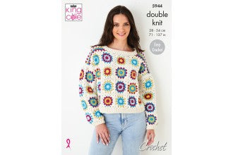 5944 King Cole Jumper and Capped Sleeve Top in Cottonsoft DK  Crochet Pattern (leaflet)