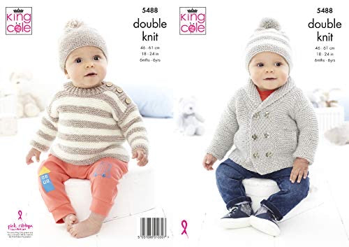 5488 King Cole Jacket, Sweater & Hats: Cotton Top Double Knitting Pattern