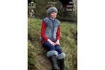 4057 King Cole Jacket, Gilet, Boot Toppers, Hat & Headband in Aran & Luxe Fur Knitting Pattern