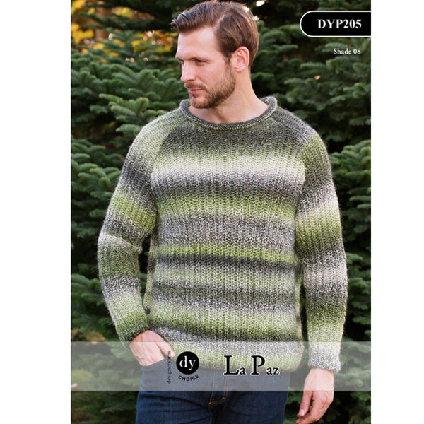 DYP205 - DY CHOICE MEN’S LA PAZ ARAN ROLL NECK RIBBED SWEATER KNITTING PATTERN - TO FIT CHEST 36