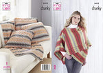 5410 King Cole Wrap, Throw & Cushion Covers Knitted in Riot Chunky Knitting Pattern