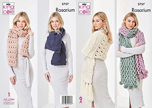 5757 king Cole XL Super Chunky Wrap, Scarf & Accessory Knitting Pattern