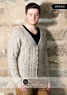 DYP115 Men’s Aran Cardigan Knitting Pattern