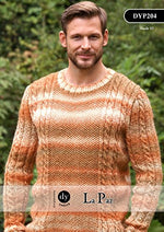 DYP204 - DY CHOICE LA PAZ ARAN MENS SWEATER KNITTING PATTERN - TO FIT CHEST 36