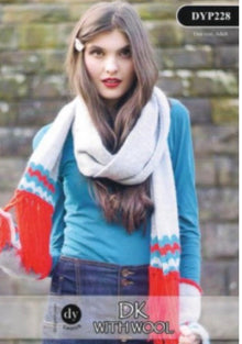 DYP228 Ladies Scarf DK Knitting Pattern