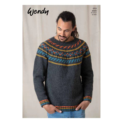 6153 Wendy Mens and Ladies Aran Knitting Pattern