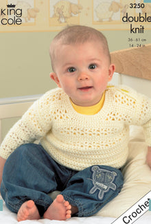 3250 Baby Crochet Cardigan , Bolero, Waistcoat and Sweater in Comfort DK