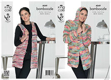 4049 King Cole Bamboozle Chunky Ladies Hooded Cardigan & Waistcoat Knitting Pattern