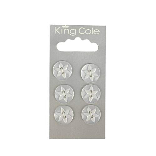 King Cole Round Flower Effect Buttons - Clear (Large)