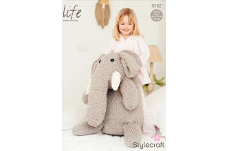 9162 Stylecraft Life Super Chunky Elephant Knitting Pattern