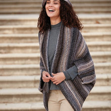 Katia Azteca Aran Scarf, Poncho & Hat Knitting Pattern