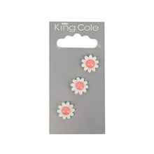 King Cole Buttons - Flower Buttons - White & Pink