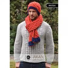 DYP214 Men’s Hat and Scarf in DY Choice Aran with Wool knitting Pattern