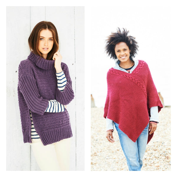 9694 Stylecraft Ladies Belissima Chunky Jumper & Ponch Knitting Pattern