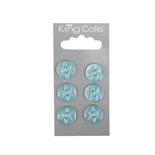 King Cole Round Flower Effect Buttons - Blue - 077