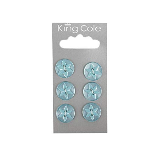 King Cole Round Flower Effect Buttons - Blue - 077