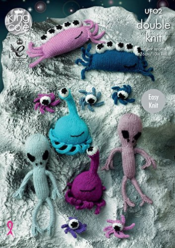 UF02 King Cole Aliens Toy Knitting Pattern | Love Me Yarns