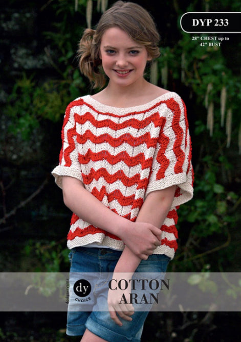 DYP233 Ladies Cotton Aran Knitting Pattern