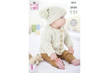 6015 King Cole Babies Aran Cardigans & Hat Knitting Pattern