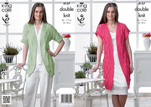 4157 King Cole Ladies Cardigan and Waistcoat Double Knitting Pattern