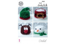 9082 King Cole Crochet Pattern Christmas Toilet Roll Covers in Tinsel Chunky