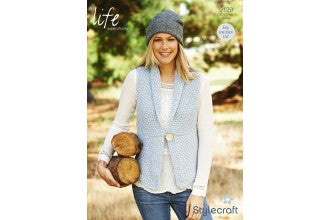 9129 Stylecraft Ladies Life Super Chunky Waistcoat Knitting Pattern