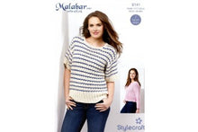 9141 Stylecraft Ladies Malabar Cotton Aran Short & Long Sleeve Jumper Pattern