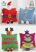 4111 King Cole Christmas Novelty Cushions Double Knitting/Chunky Pattern