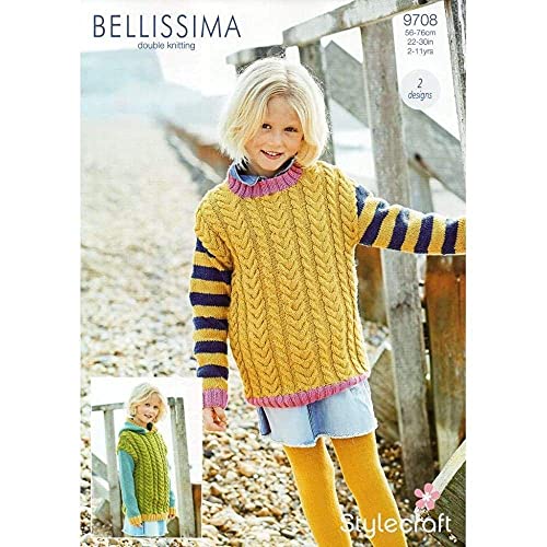 9708 Stylecraft Children’s Double Knitting Jumper Pattern 2-11years