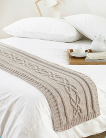 5959 King Cole Blanket, Floor Cushion and Bed Runner in Wool Aran Knitting Pattern