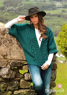 9077 Stylecraft Ladies Chunky Cardigan Knitting Pattern