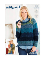 9483 Stylecraft Batik DK Cardigan and Cowl Sweater Knitting Pattern