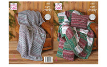 5782 King Cole Blanket, Cushions and Bed Runner in Christmas Super Chunky Knitting Pattern