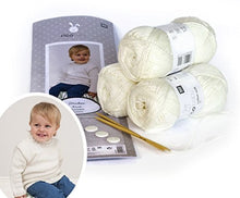Rico Design Baby Cotton Soft Double Knitting Kit for Baby Sweater (White)