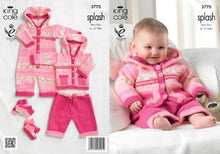3770 king Cole Splash Baby Cardigan, All-in-one & Socks Double Knitting Pattern