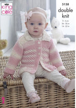 5158 King Cole Baby Drifter Double Knitting Sweater with Hood, Angel Top & Jacket