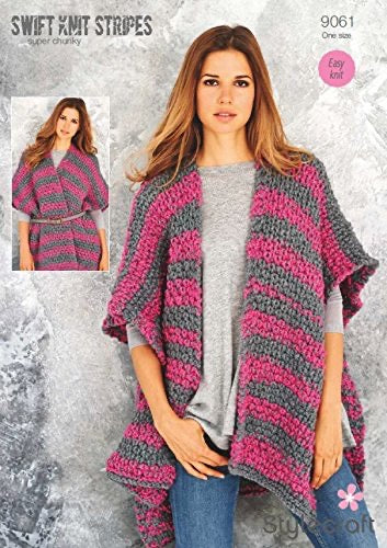 9061 Stylecraft Ladies Waistcoat/Ruana Super Chunky Knitting Pattern