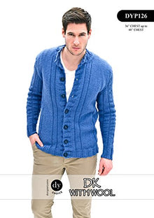DYP126 Men’s Cardigan Double Knitting Pattern